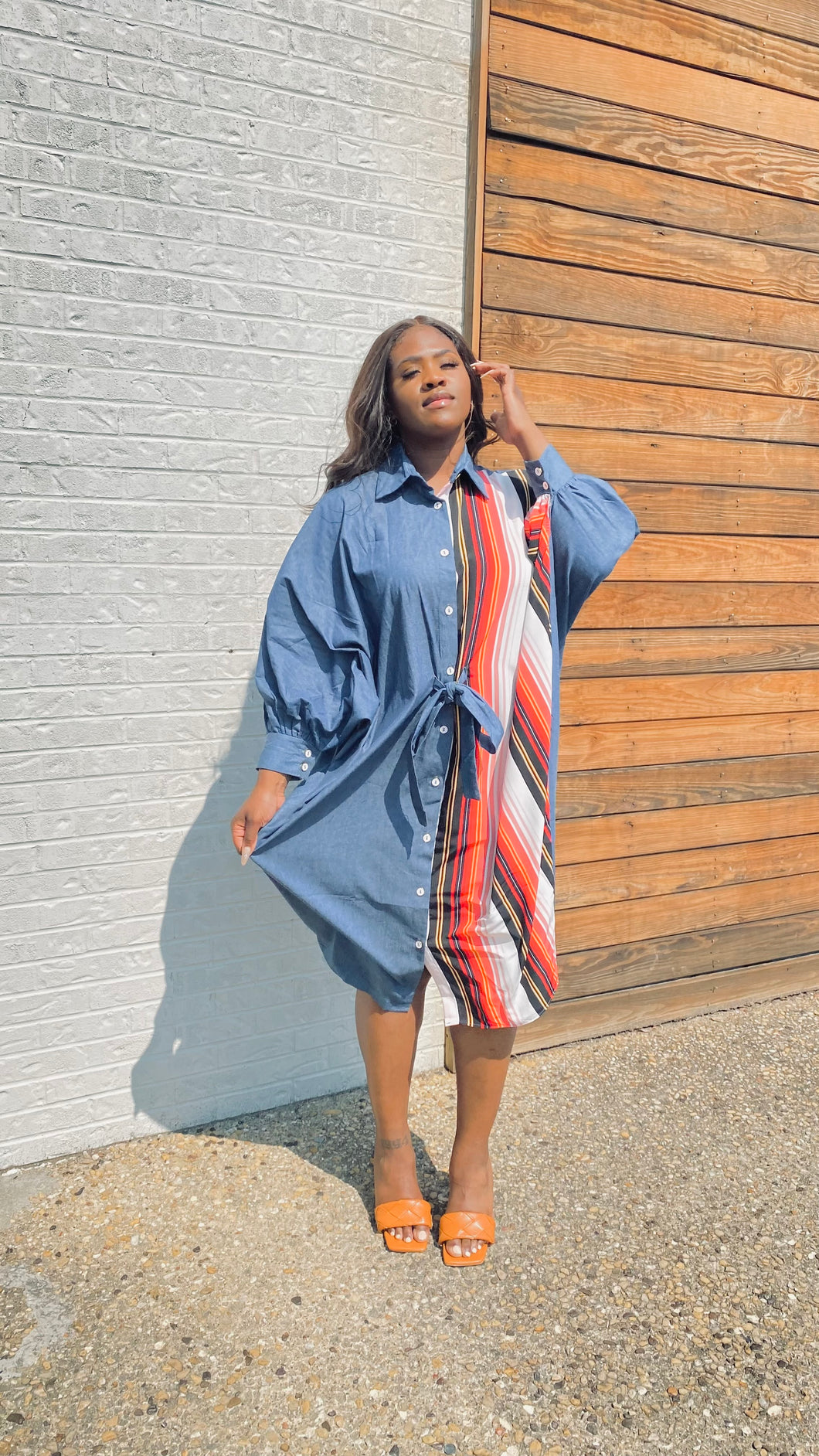 Split Decision Denim Dress keithharleycollection Split Decision Denim Dress keithharleycollection