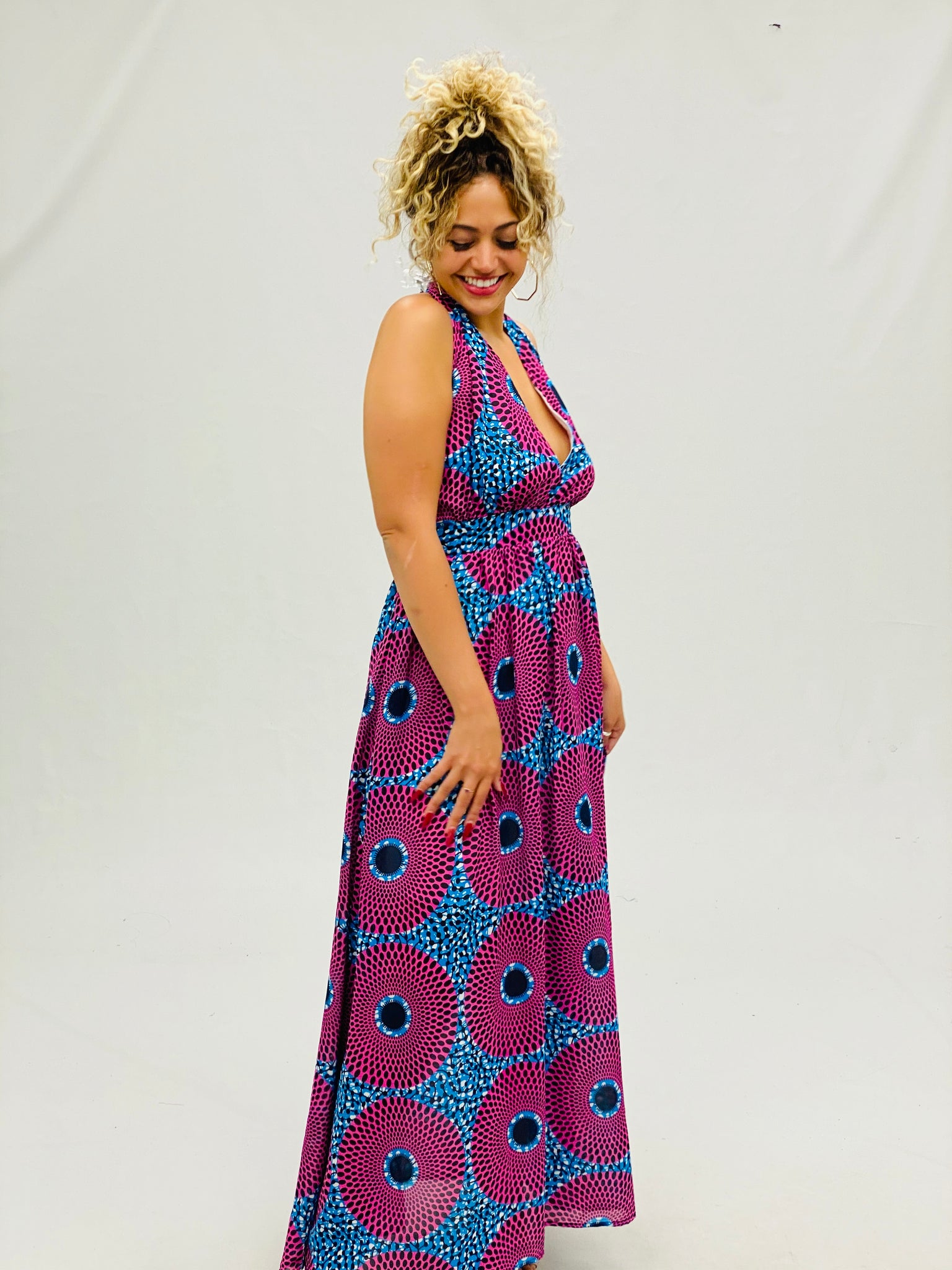 Raspberry Halter Maxi Dress keithharleycollection Raspberry Halter Maxi Dress keithharleycollection