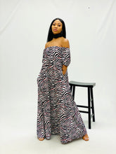Load image into Gallery viewer, Zebra Off The Shoulder Maxi