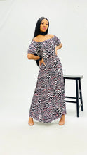 Load image into Gallery viewer, Zebra Off The Shoulder Maxi